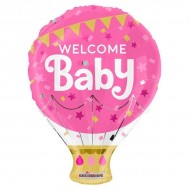 Welcome Baby Pink Hot Air Balloon 